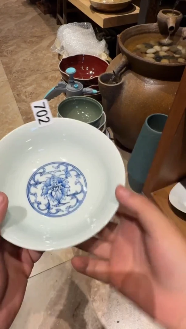 瓷片702   微瑕手绘碗1个