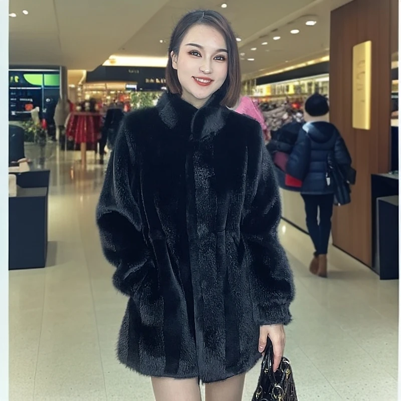 【淼姐专属L1】貂绒皮毛一体皮包边香风款外套时尚气质百搭设计师