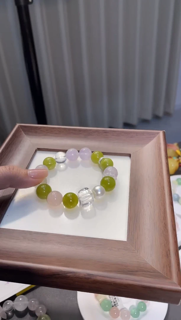 未镶嵌手串水晶青提粉晶
