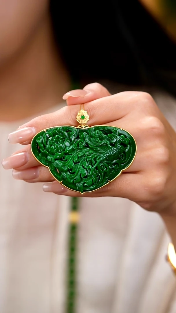 吊坠(赠链)18K金镶嵌翡翠吊坠61