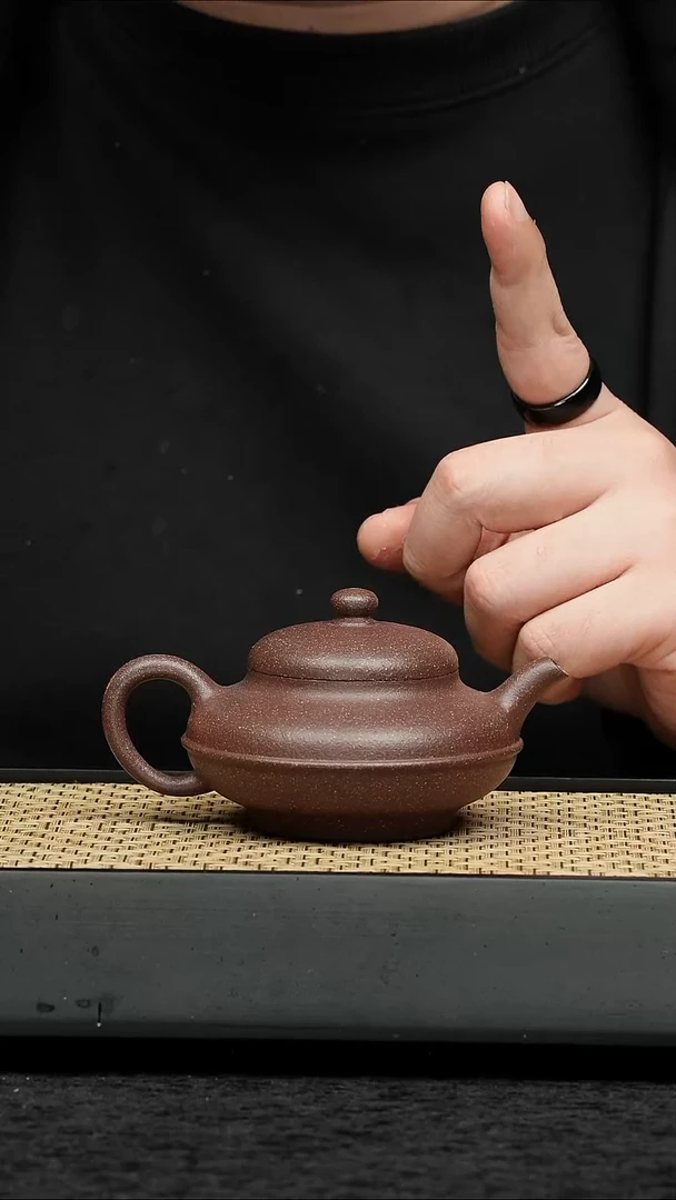 茶壶紫砂五堂 线圆（龙血砂）