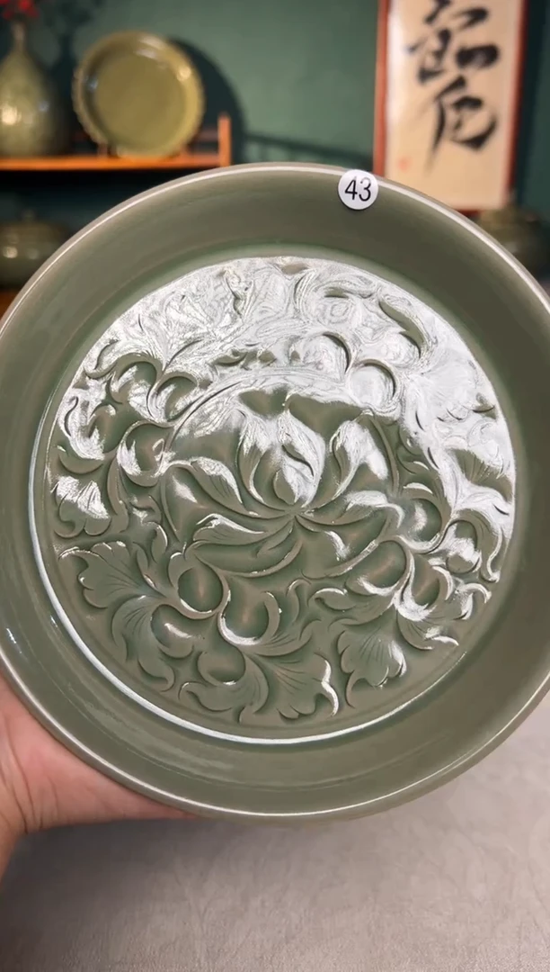 其他耀州窑纯手工佛手莲纹壶二级品福利43号