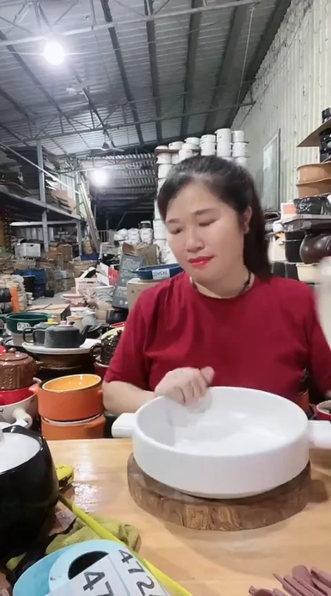 瑕疵24白色煎盘带盖