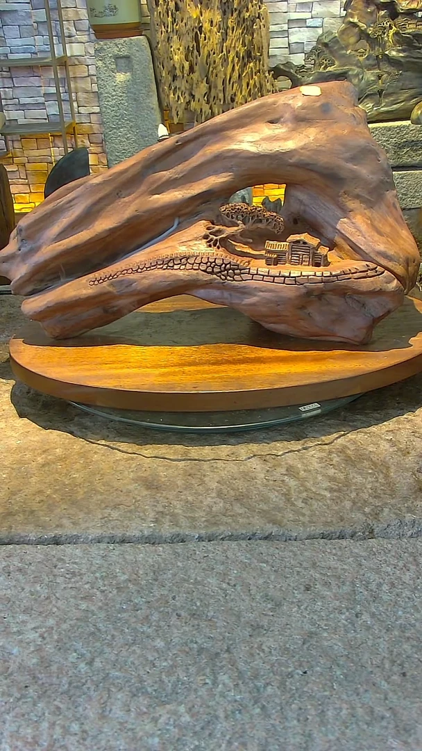 木红檀木山水摆件