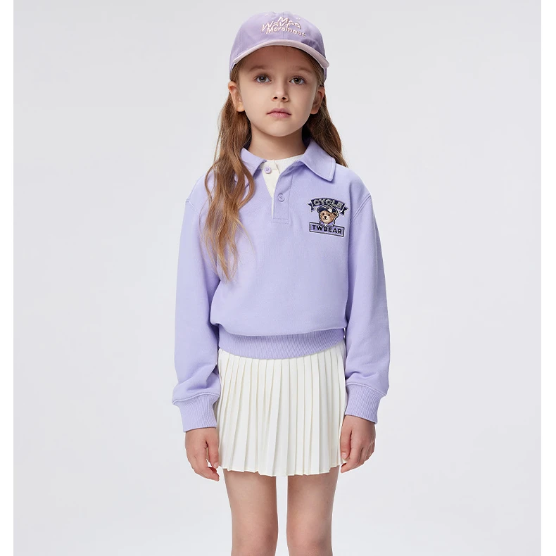 【达人专属】TeenieWeenie Kids 休闲百搭纯棉翻领卫衣TKMA255284I