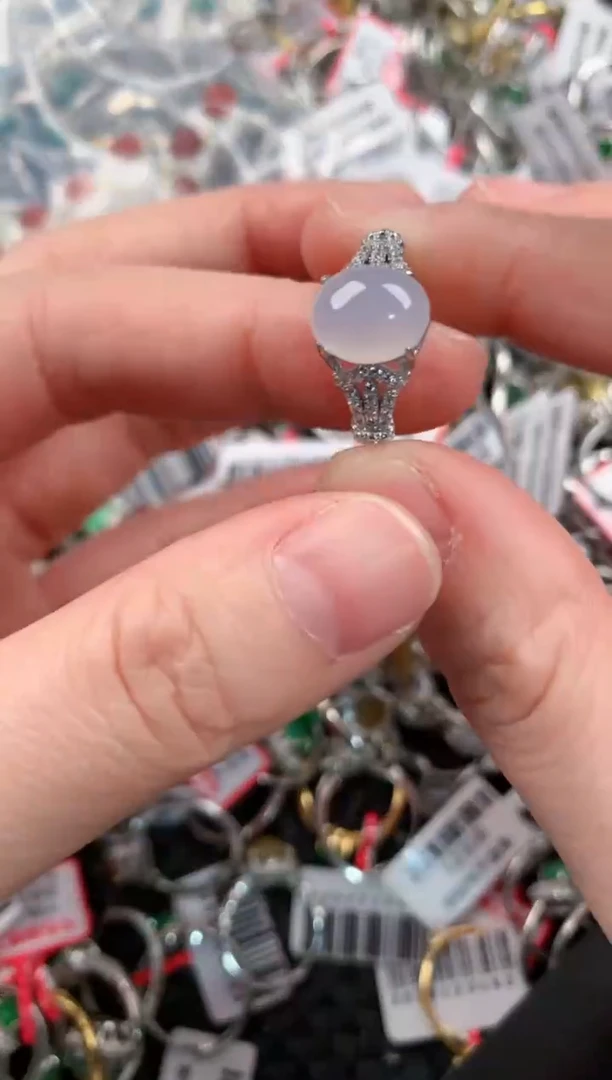 银S925镶嵌戒指翡翠111         8