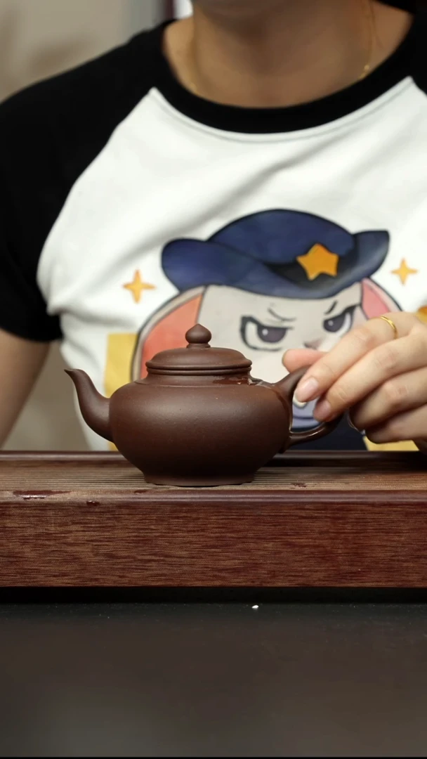 紫砂茶壶老紫泥 笑樱