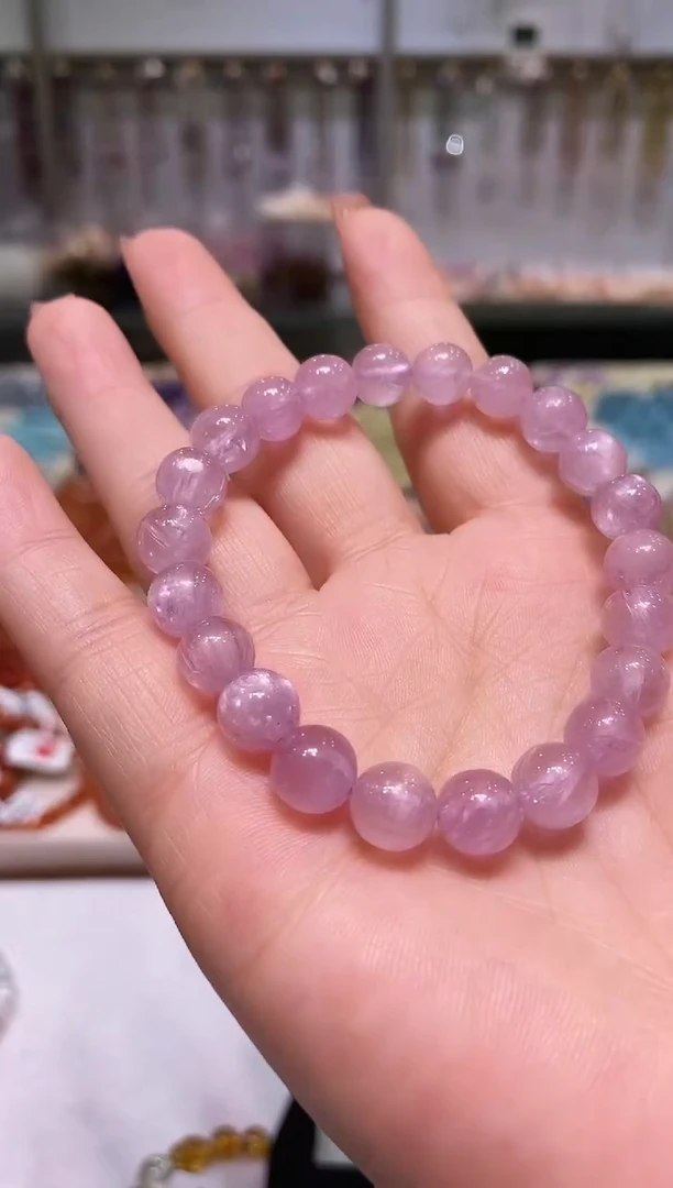 未镶嵌锂辉石手串多样性发其一8.5+