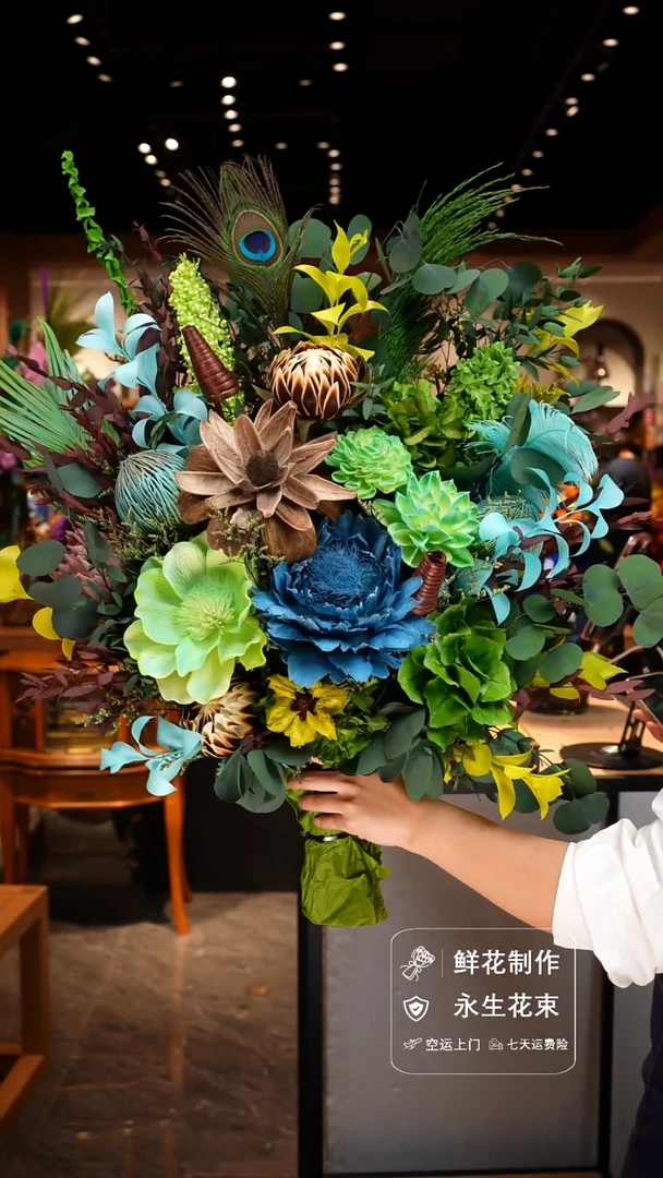 手工艺品琉璃手工花器花束空运包邮送货上门-以图片为准