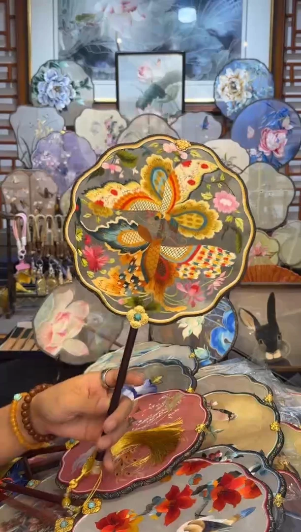 扇子纯手工苏绣团扇