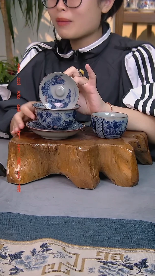 简装家用款2件套 老陶泥开片纹陶瓷茶具