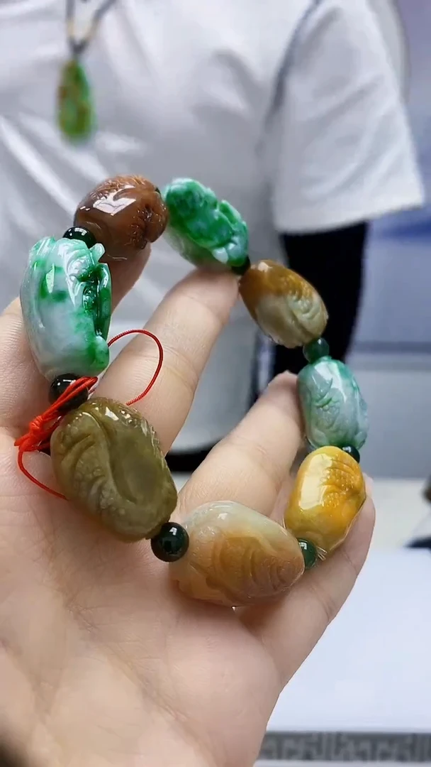 定制翡翠未镶嵌5060xx-毛货手串99