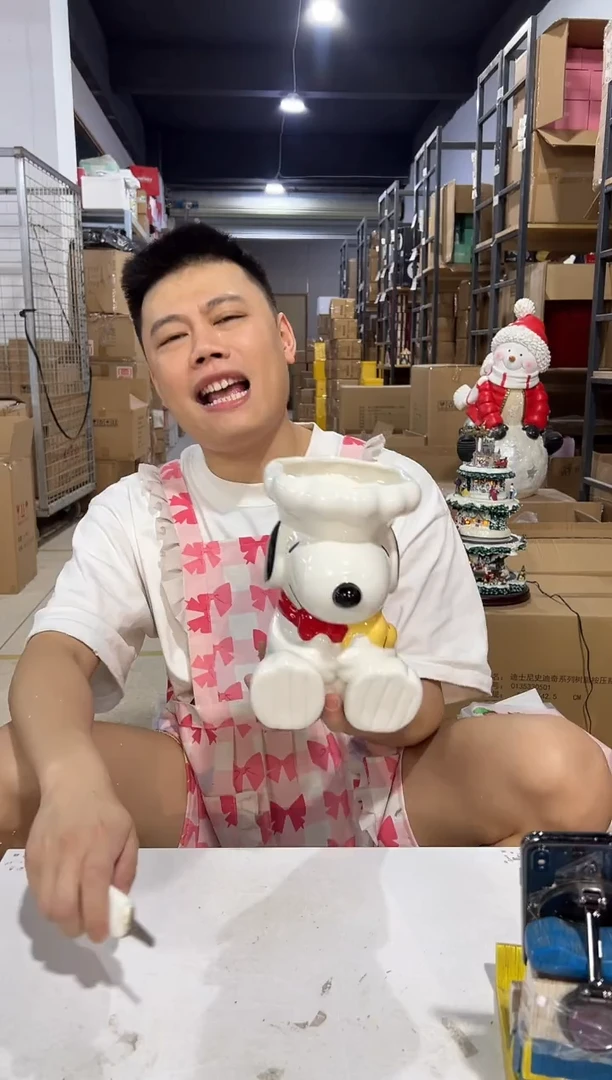 瓷片厨师史努比收纳筒