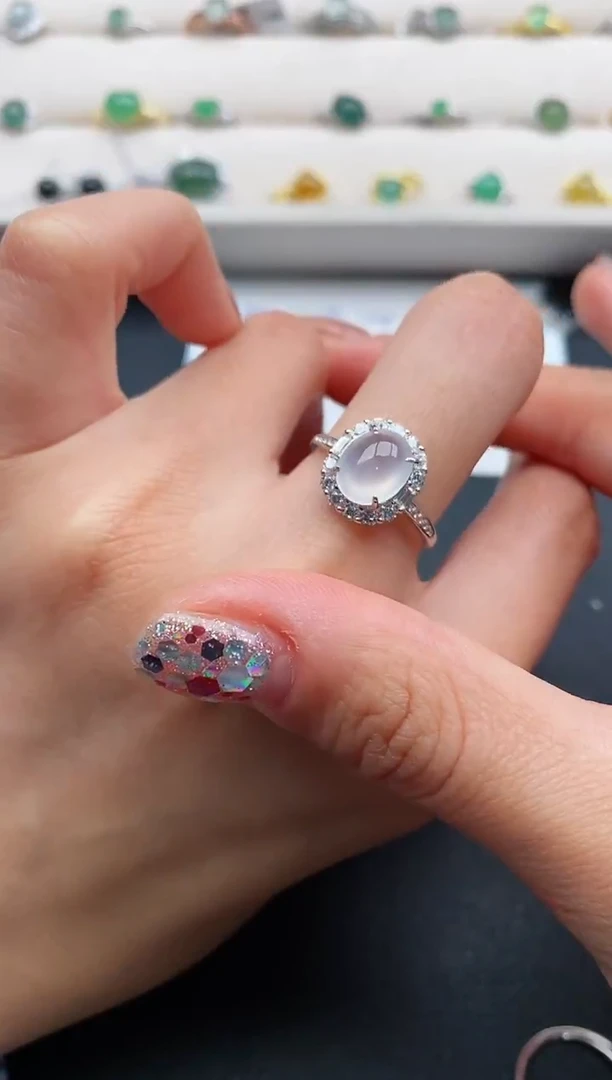 银S925镶嵌戒指翡翠444444444+10