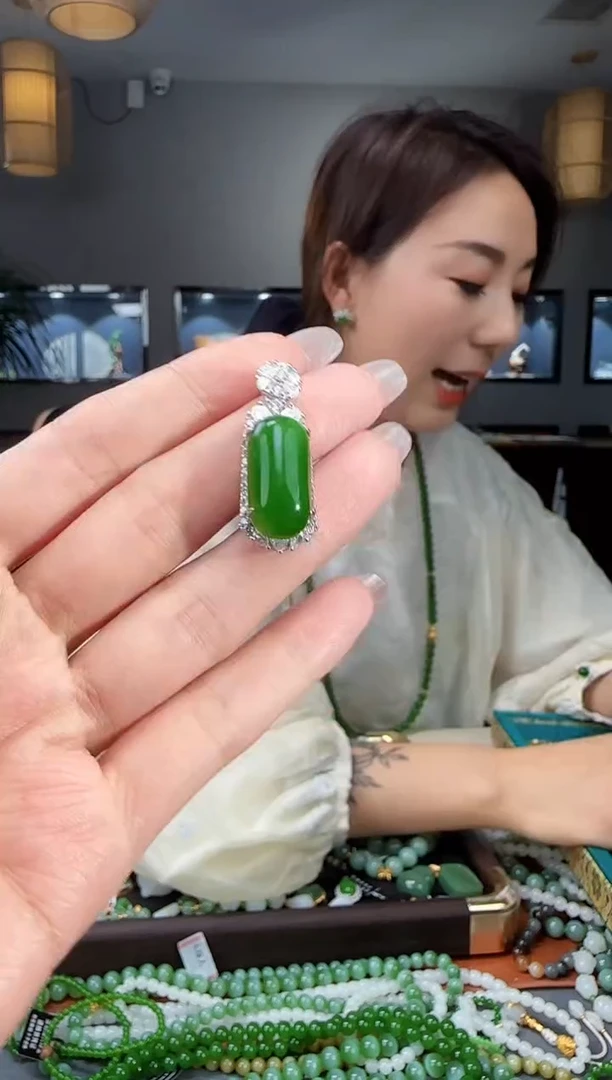 吊坠(不含链)银S925镶嵌和田玉1