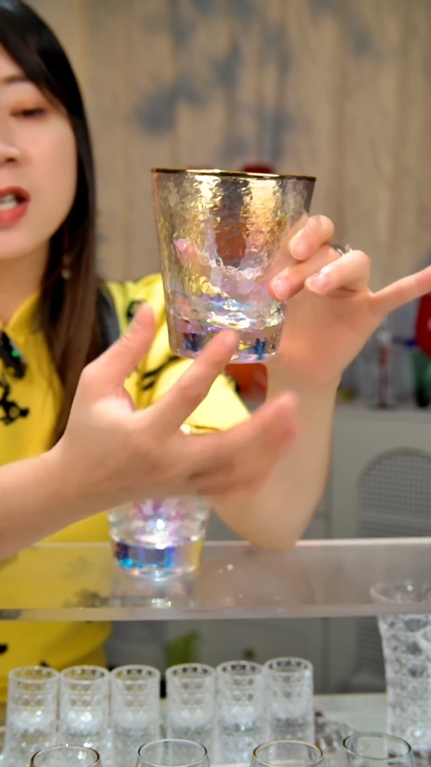 玻璃4只炫彩水杯111