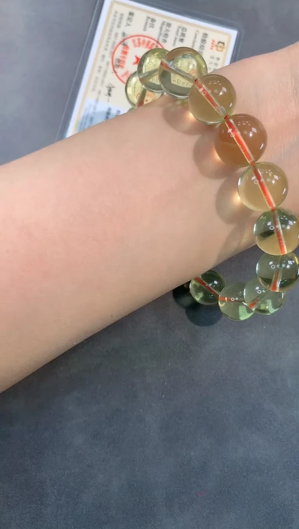 【闪购商品】黄晶手链未镶嵌54号黄水晶单圈13mm