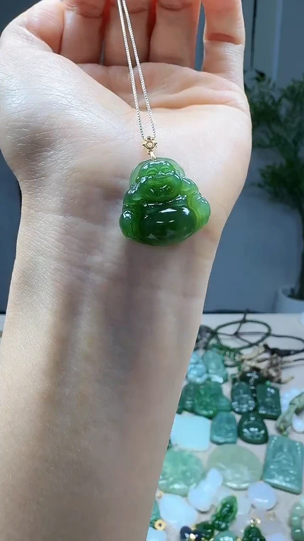 吊坠(不含链)18K金镶嵌和田玉1