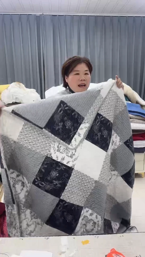 棉拼接灰白水洗棉2.3*2.5