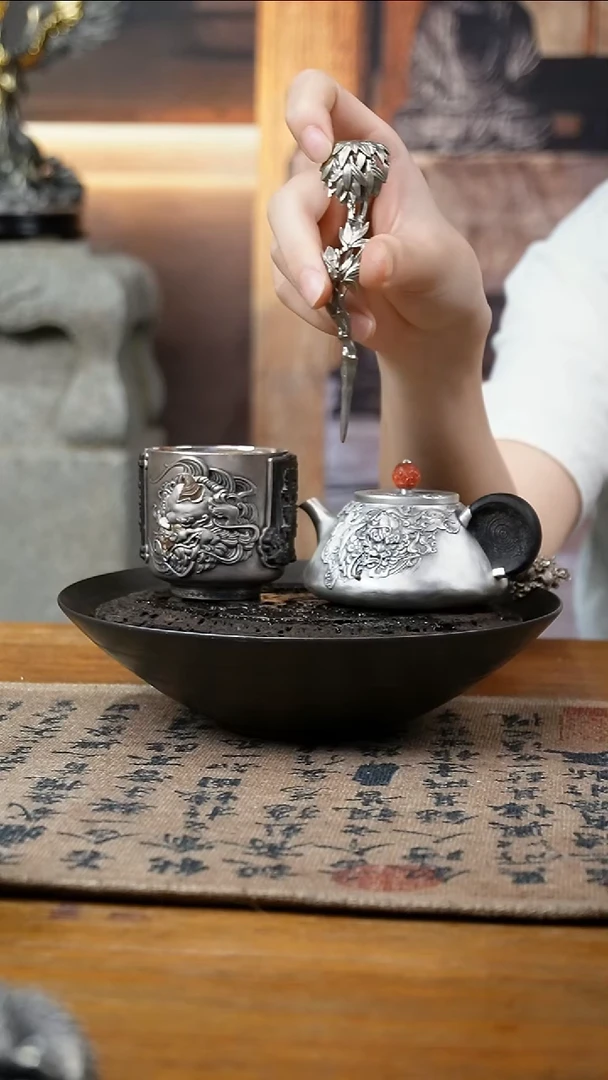 白铜竹子茶针111