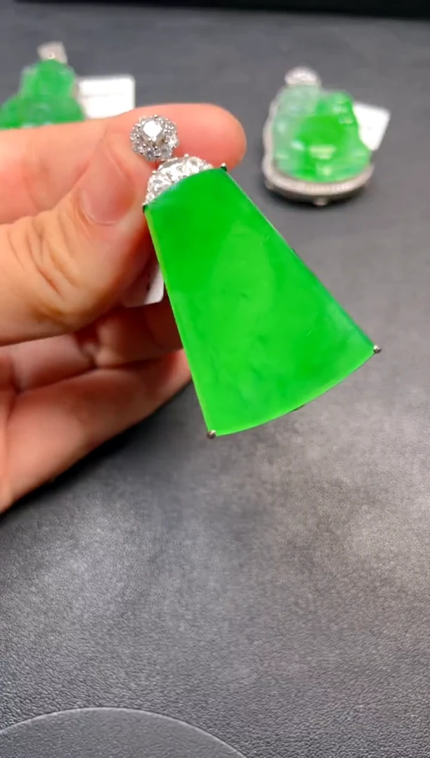 吊坠(不含链)银S925镶嵌翡翠dz1