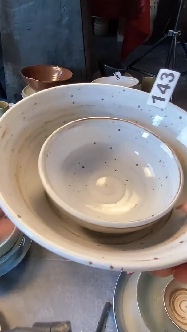 【闪购商品】碗143白麻点大汤碗+小汤碗