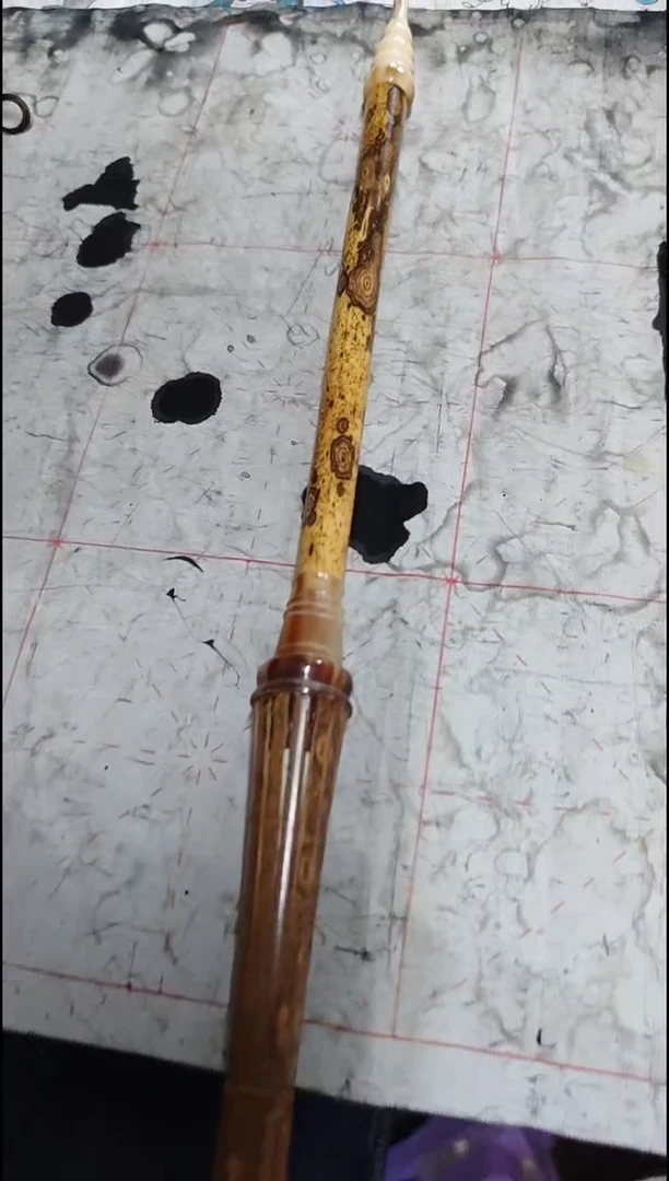 带笔帽  湘妃竹笔杆  纯羊毫   单支