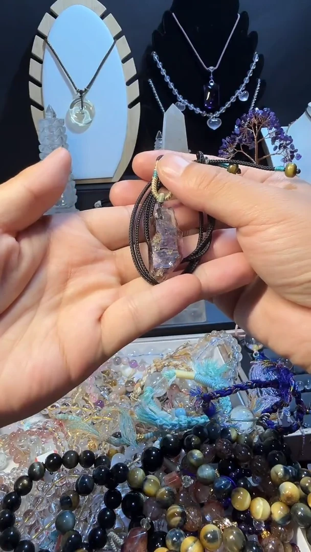 颈饰未镶嵌紫晶天然超七水晶吊坠
