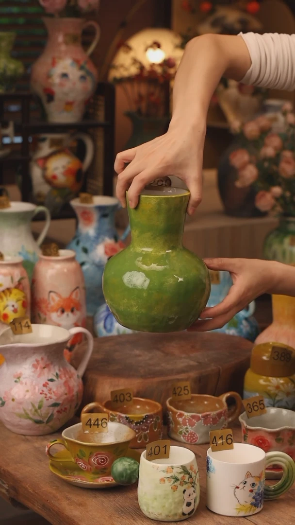 陶瓷景德镇设计师手作花器摆件侘寂风200