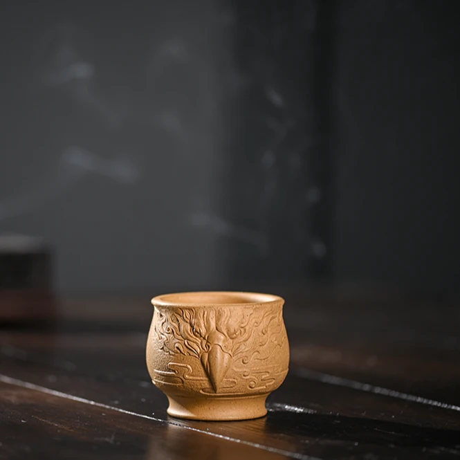 西美宸器【长空】吉柏年原创设计老鹰题材紫砂主人杯刻字手工品