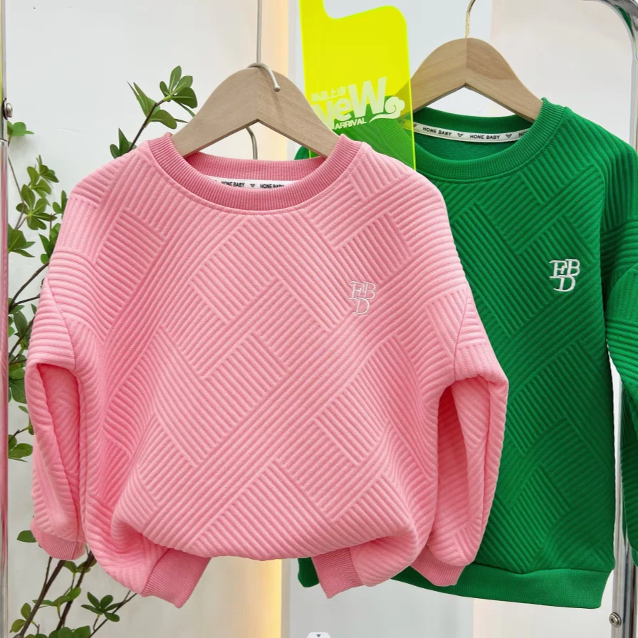 2025春款蜜粉卫衣潮流炸街时尚圆领卫衣