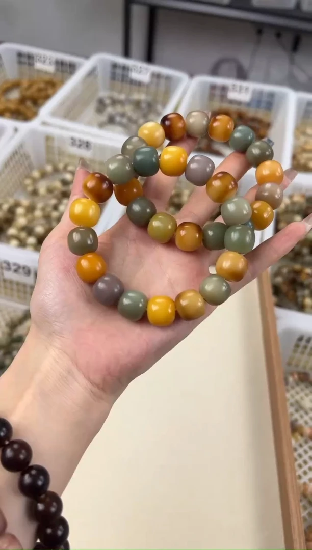 手串菩提根/象牙果卡14手工干磨桶珠手串169