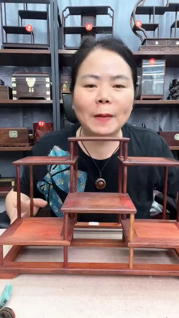 鸡翅木类端景台小李子红木工艺品2187