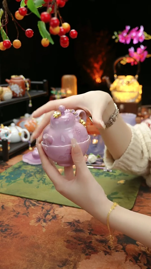 【闪购商品】紫色南瓜壶+滴流+主人杯