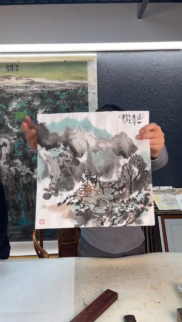 国画5864白恩P遥山迭翠一平尺