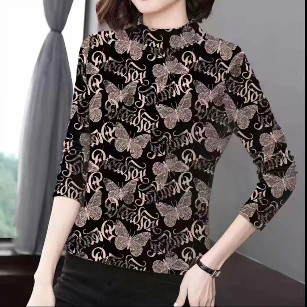 新款半高领减龄气质时尚显瘦打底衫长袖秋冬百搭上衣