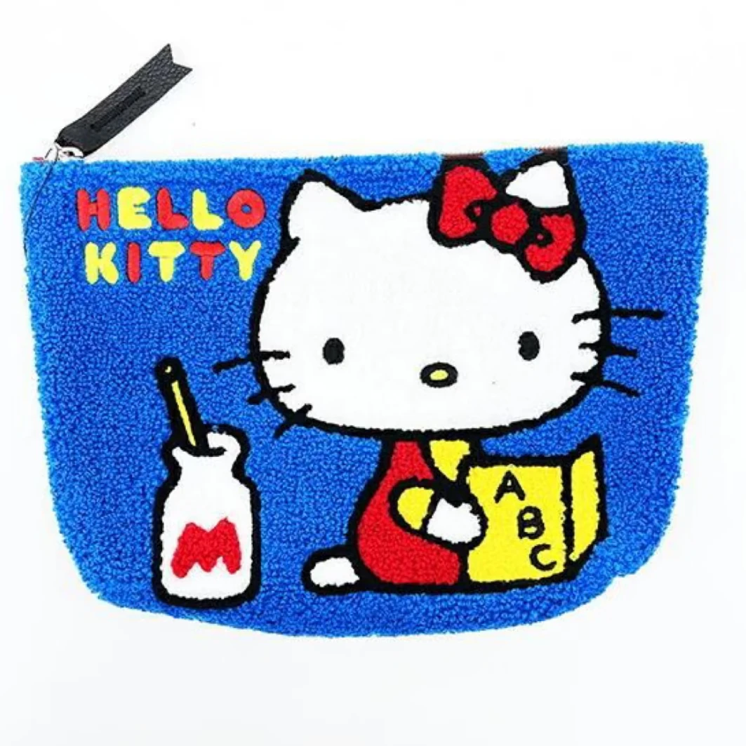 【大阪限定】Hello Kitty Kitty和牛奶瓶 蓝色洗漱 手拿包