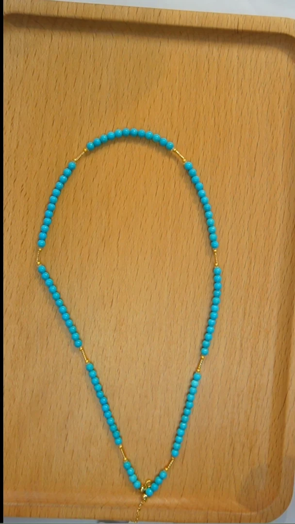 18K金镶嵌绿松石项链发货一件