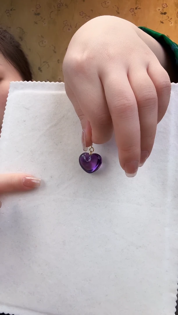 【闪购商品】水晶颈饰18K金镶嵌紫水晶吊坠