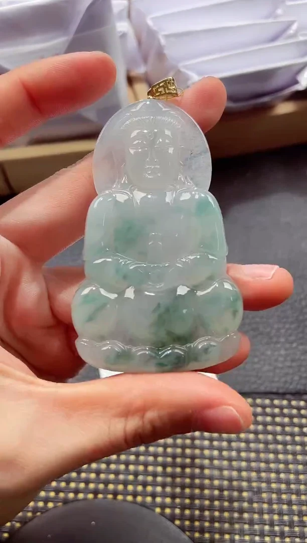 颈饰18K金镶嵌翡翠000111