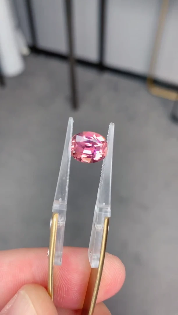 未镶嵌裸石碧玺2.4ct 橘粉色碧玺 定制