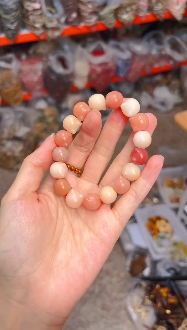 吊坠菩提根/象牙果粉色猫猫头单圈