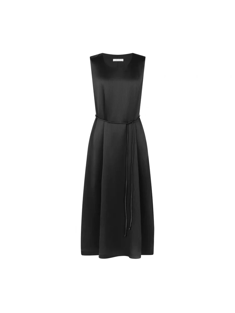 子夜连衣裙 优雅静奢！ROW风光泽感无袖小黑裙