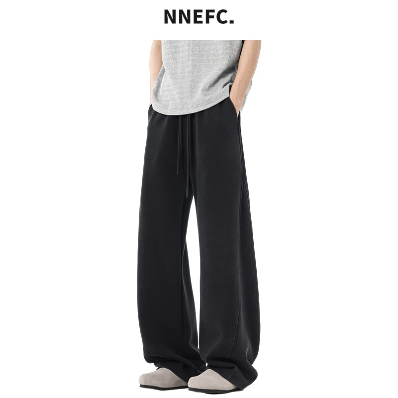 NNEFC2025秋季新款美式水洗弯刀卫裤男女垂感宽松百搭休闲裤子