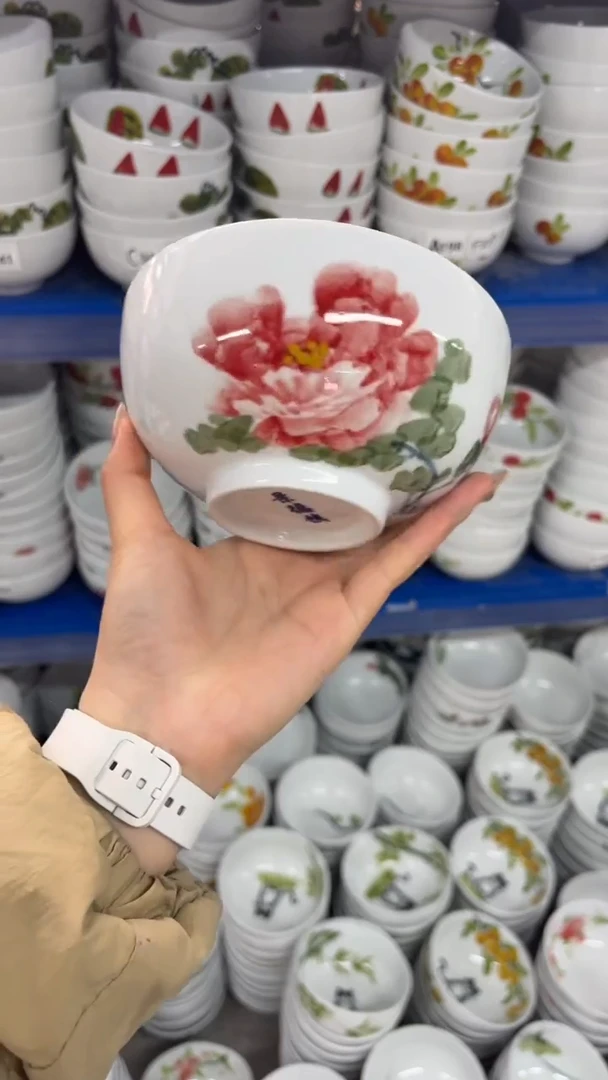 瓷片景德镇高温陶瓷食品级手绘釉中彩-小罗汉碗