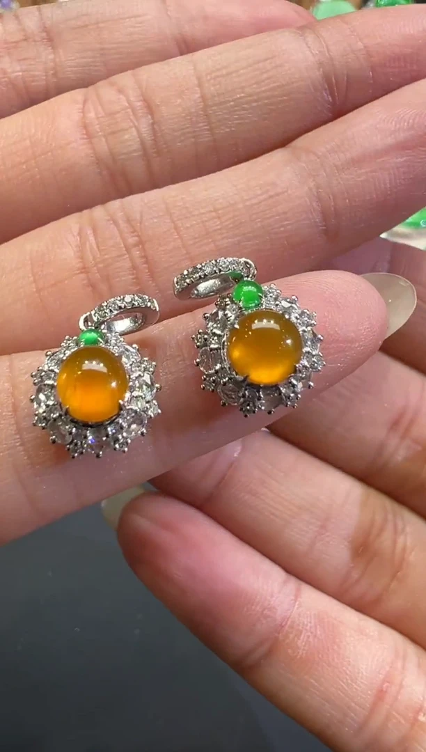 吊坠(不含链)18K金镶嵌翡翠B265|（多样性发其一）