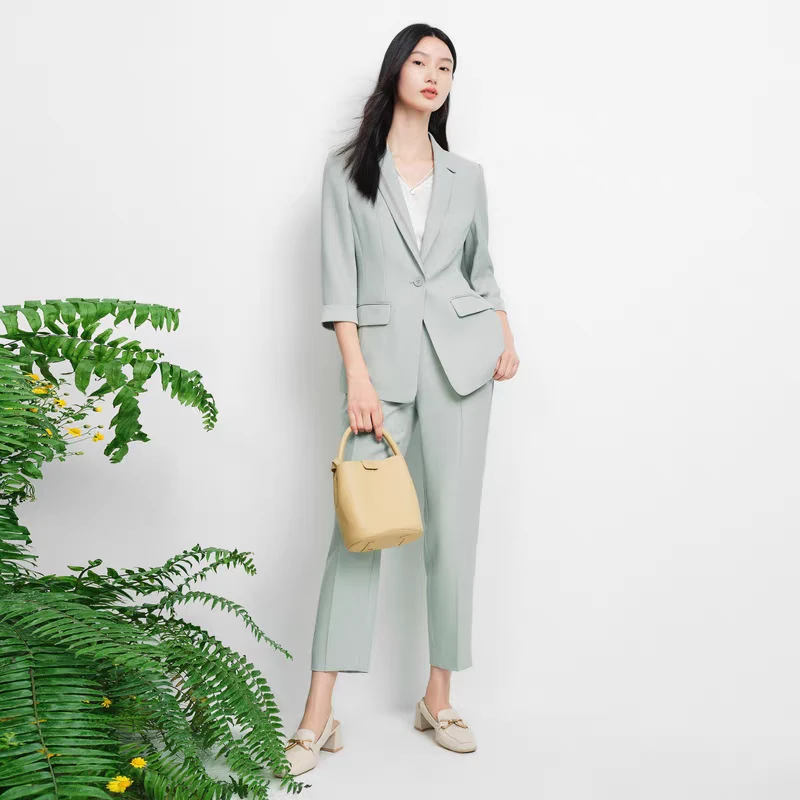 25年春夏休闲时尚气质修身显瘦潮流西装套装tz002（24A0068）