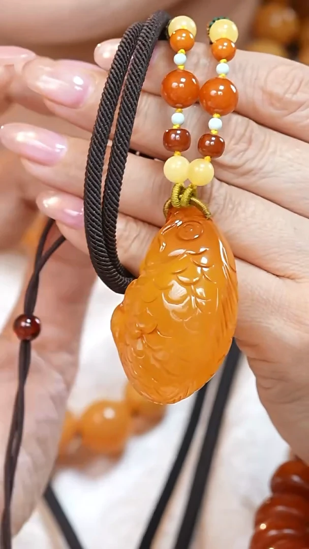 蜜蜡颈饰未镶嵌3612天然蜜蜡珠宝奇石云端妖孽全部保真