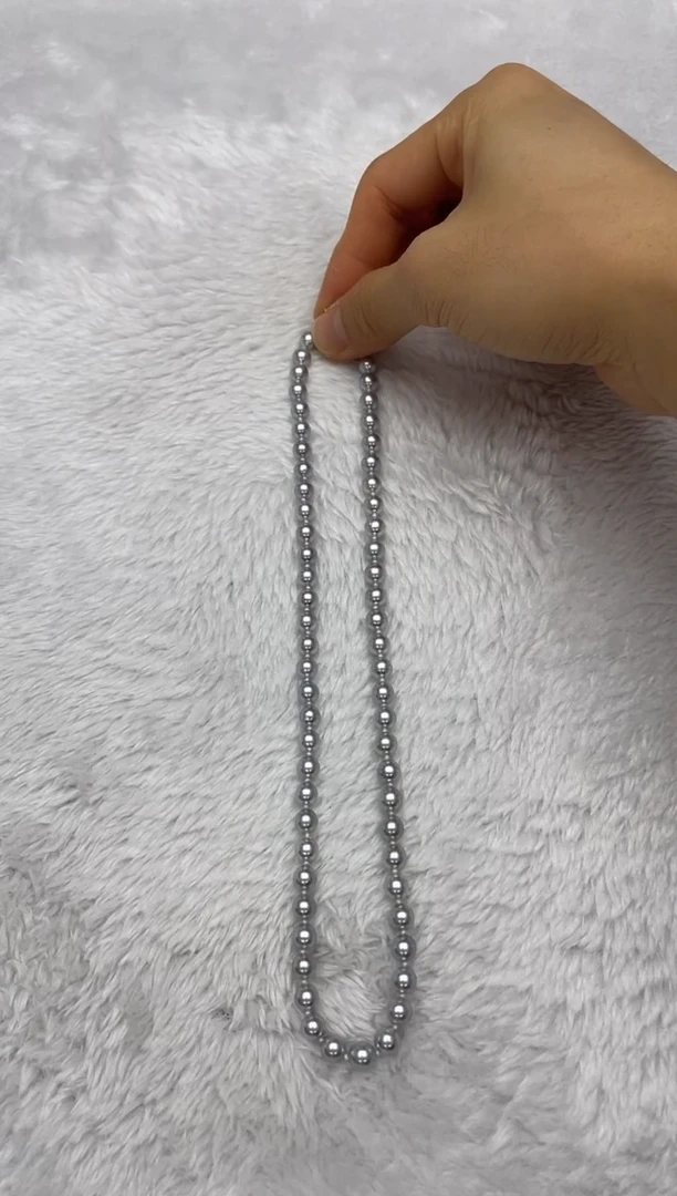 项链银S925镶嵌海水珍珠AK真多麻6-6.5mm