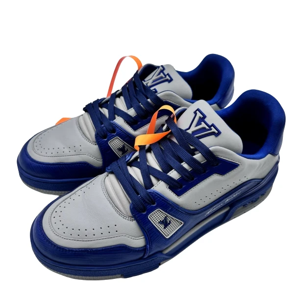 95新 LouisVuitton/路易威登 40码蓝灰水波纹 trainer98新vv1292